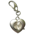 Silver Heart Shape Key Chain Quartz Watch